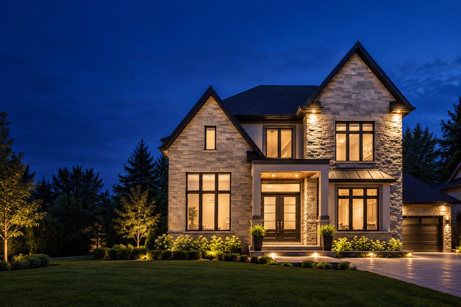 Concept property at dusk